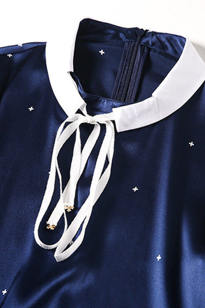 Doll Collar  3/4 Sleeve with Embroidered Dress - NJOYDRESS - 4