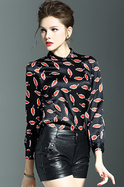 Leaf Printted Pullover Tops - NJOYDRESS - 2