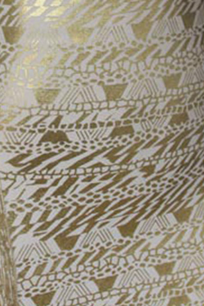 [50% OFF TILL 8 APR] Gold Foil Print Illusion One Shoulder Short Party Dress