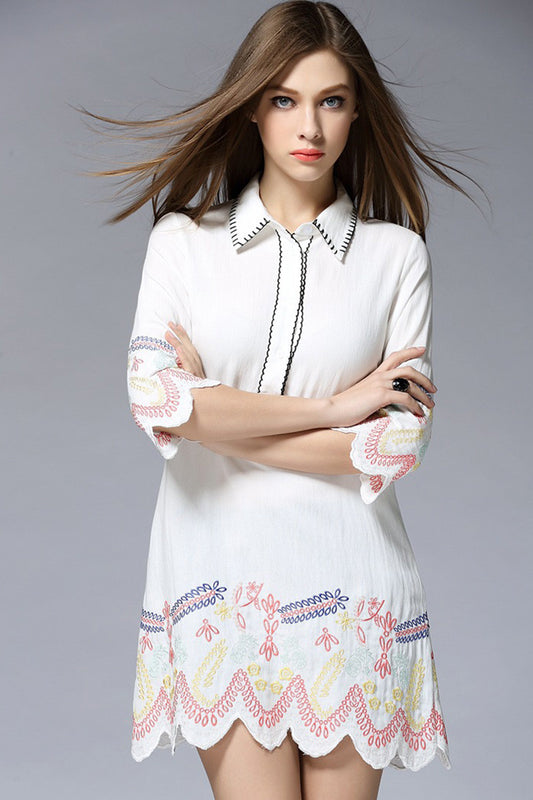 Rural Style Embroidered Tops - NJOYDRESS - 1