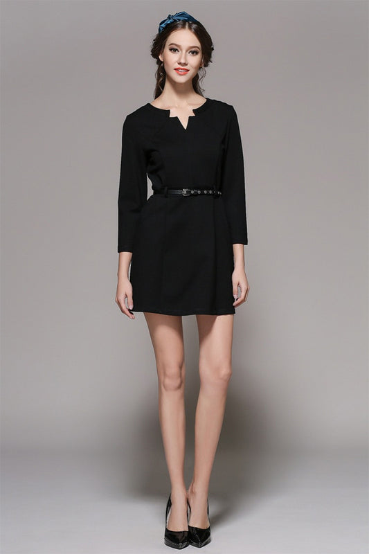 Women's Wear to Work Elegant Dress Vogue Mini Summer Dress Round Scoop Collar - NJOYDRESS - 1