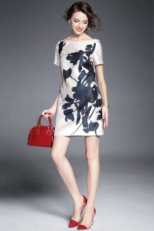 Elegance Summer Ink Printing Clothing Dresses - NJOYDRESS - 1