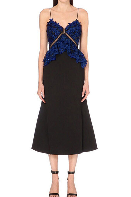 Strap Rosette Top With Midi Fishtail Club Dress