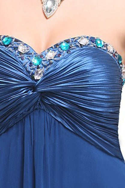 Strapless Sweetheart Rhinestone Ruffles Long Dress Gown