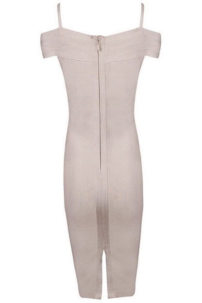 Warp Off Shoulder Solid Wrap Bodycon Club Dress