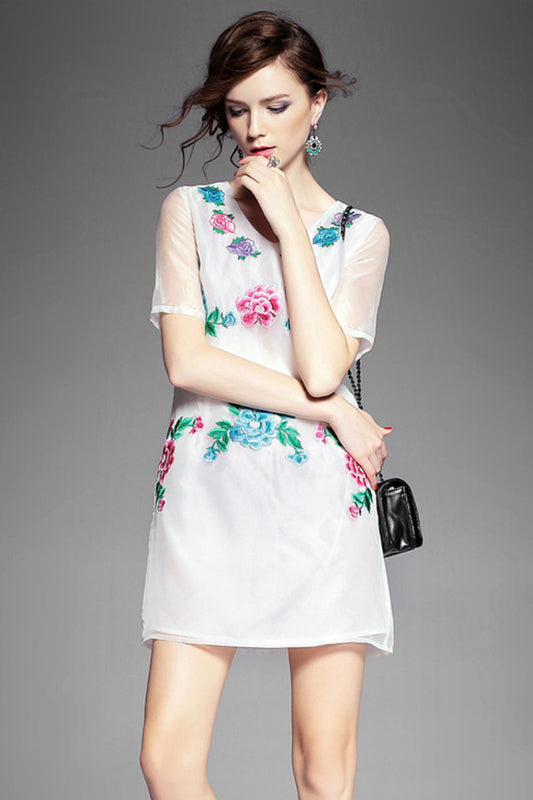 Sunny Fashion Girls Dress Flower Slim Party Dresses - NJOYDRESS - 1
