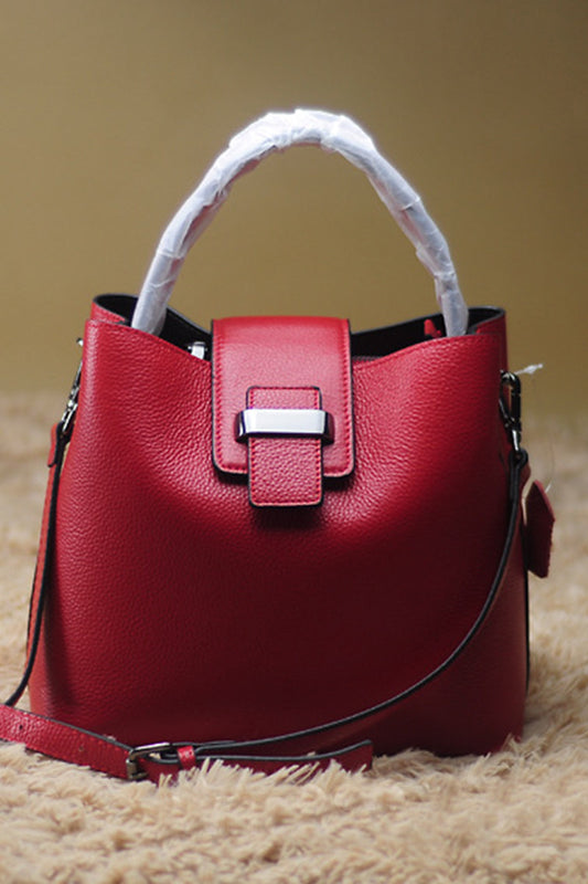 Solid Saddle Bucket Bag