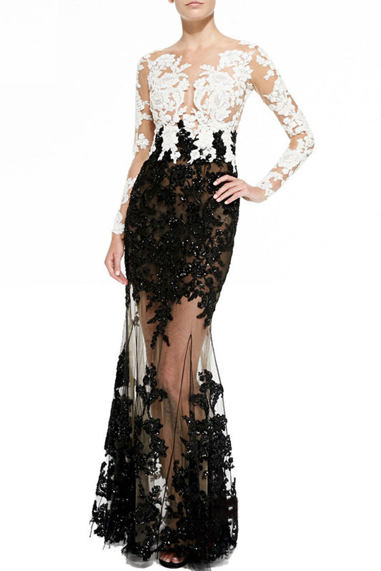 Backless V Neck Luxury Lace Embroidery Cocktail Prom Dress