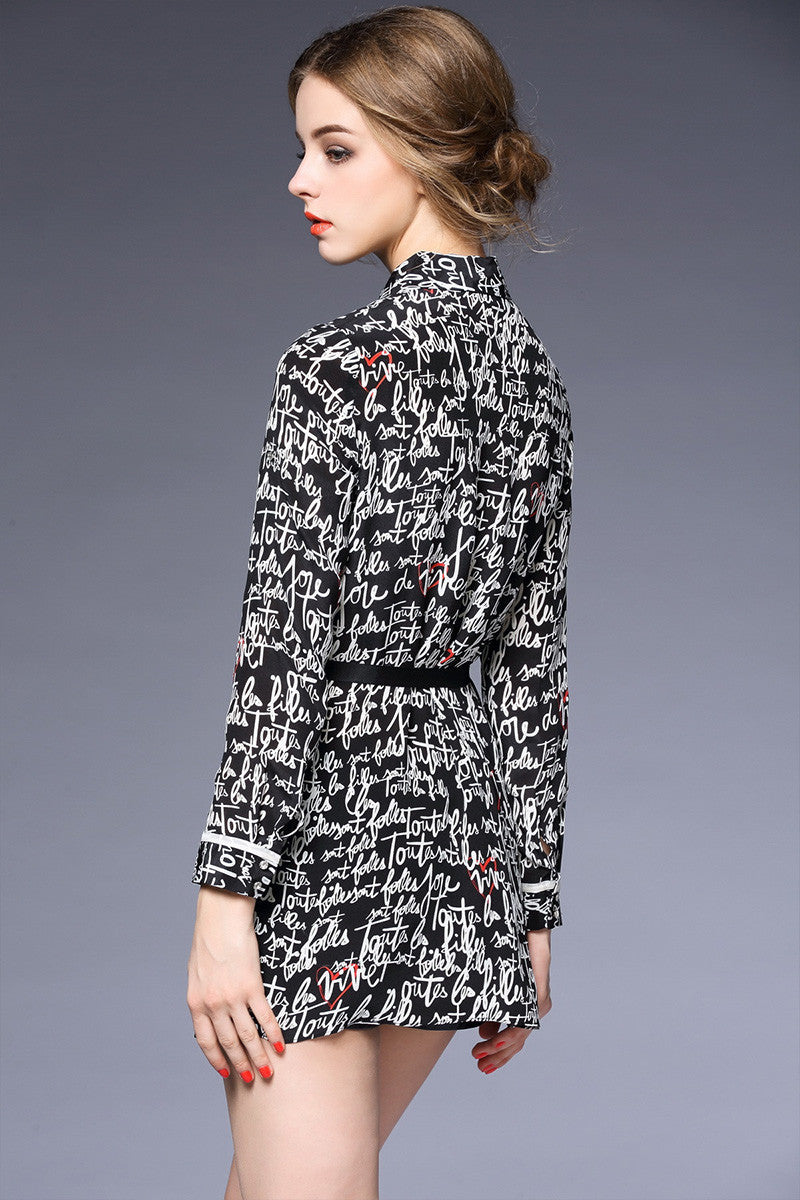 Character Scrawl  Printted Shirtdress - NJOYDRESS - 2