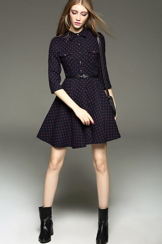 WOMNE'S BLACK GRACE POLO NECK 3/4 SLEEVE  WEAR TO WORK DRESS