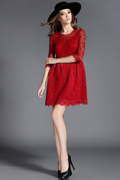 Multi Pattern Full Lace Dress