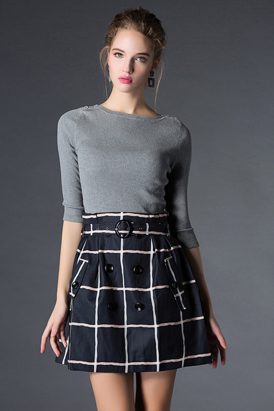 WOMEN'S ROUND NECK HALF SLEEVE CASUAL WEAR TO WORK DRESS