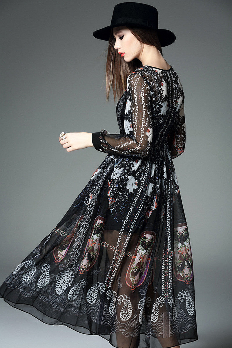 Multi Printting Maxi Dress - NJOYDRESS - 2