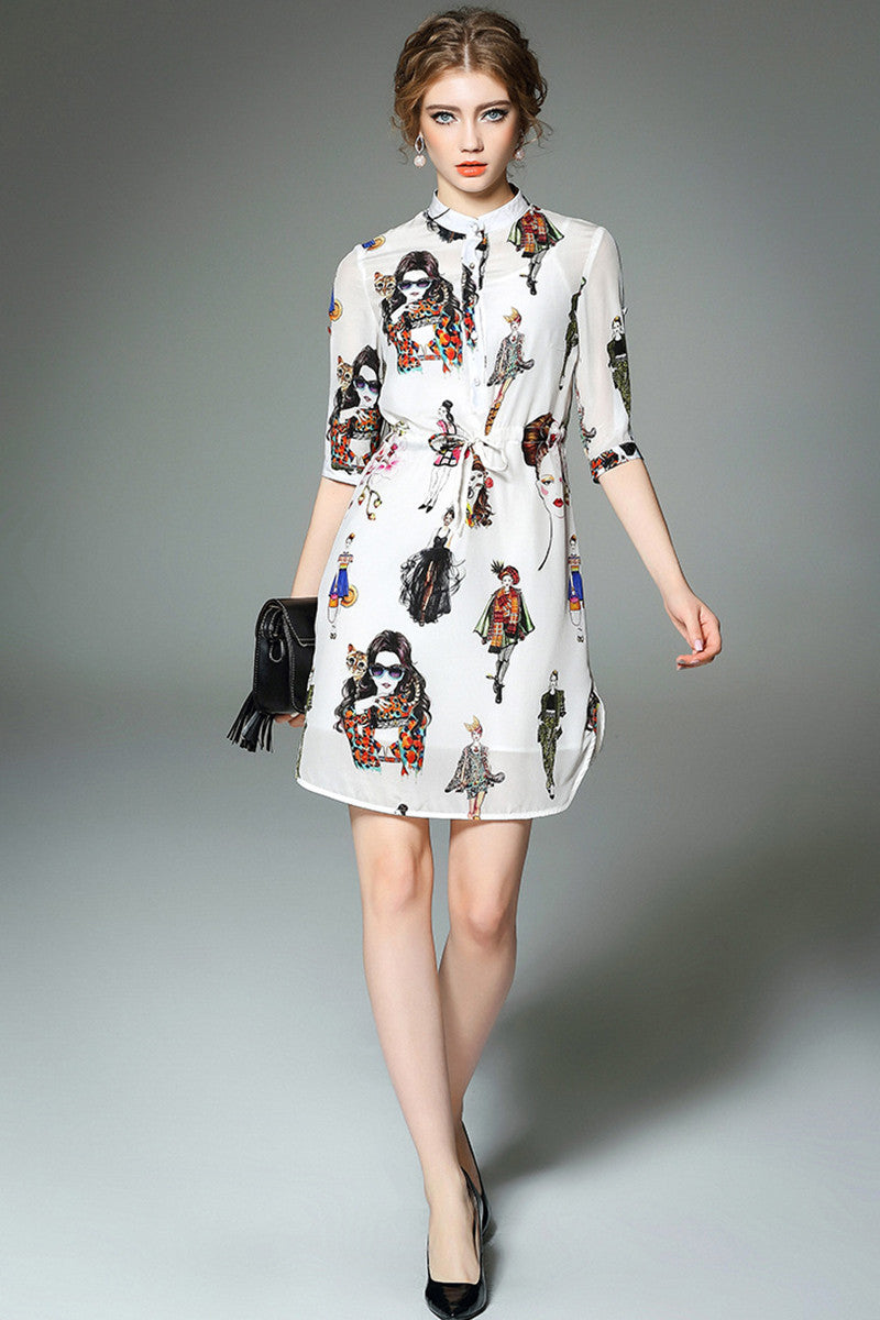 Multi Portrait Short Dress