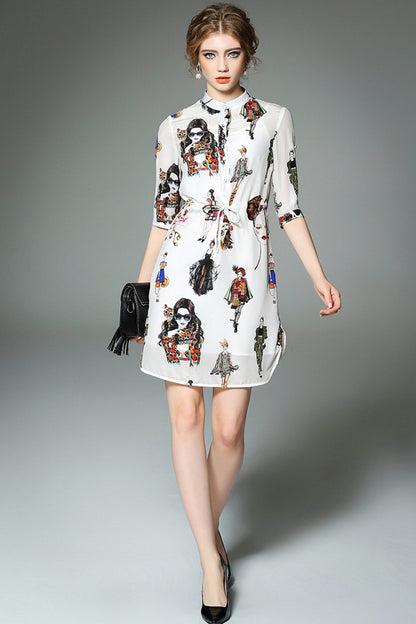 Multi Portrait Short Dress