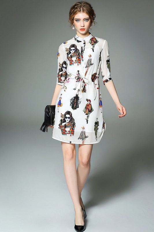 Multi Portrait Short Dress