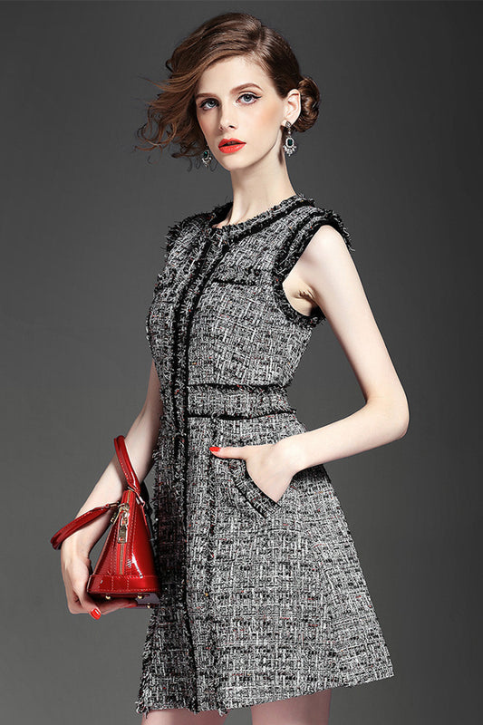 WOMEN'S ELEGANT WEAR TO WROK SLEEVELESS SHORT DRESS