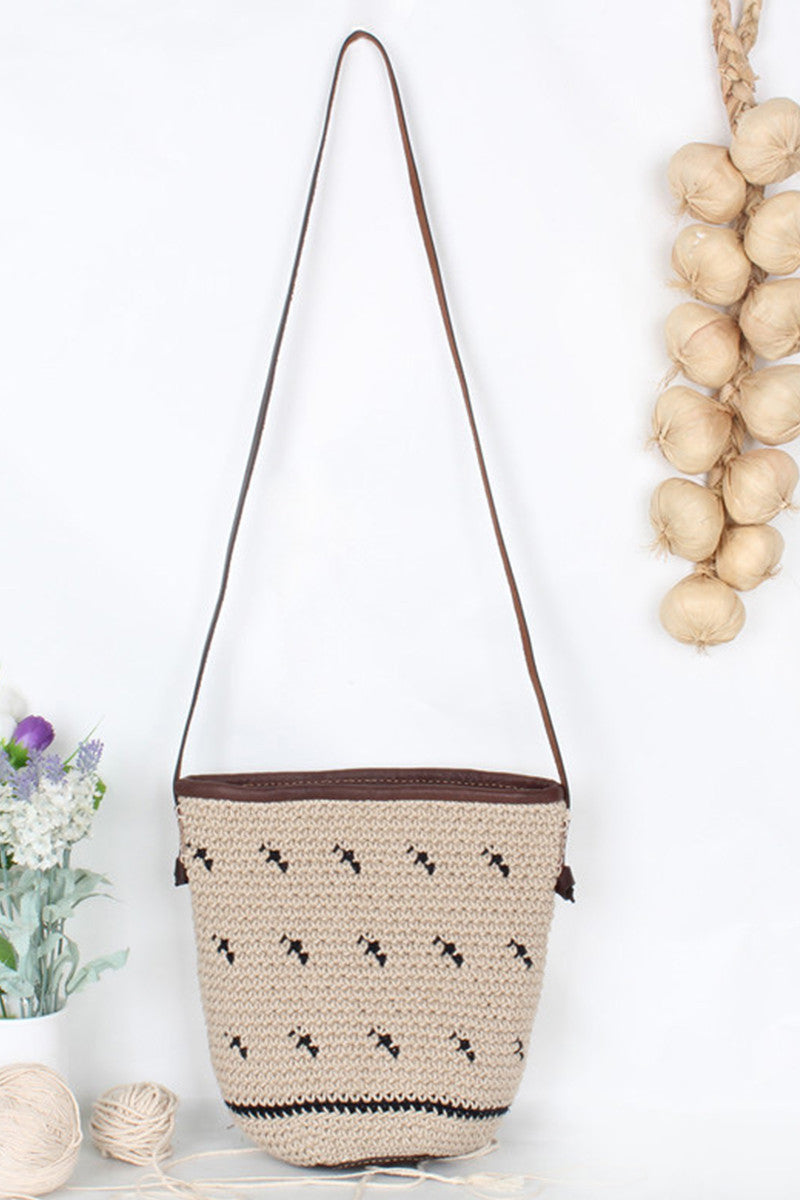 Natural Linen Braided Handmake Bucket Bag