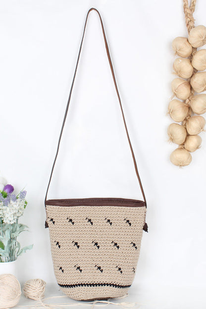 Natural Linen Braided Handmake Bucket Bag