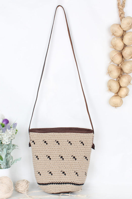 Natural Linen Braided Handmake Bucket Bag