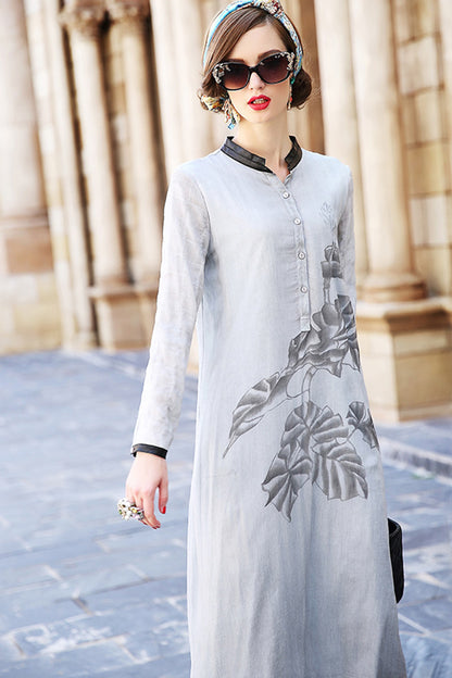 Casual Crepe Long Shift Dress