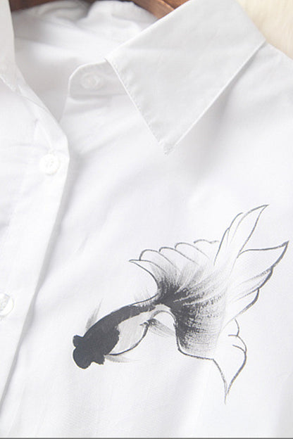 Flared Back White Shirts - NJOYDRESS - 4