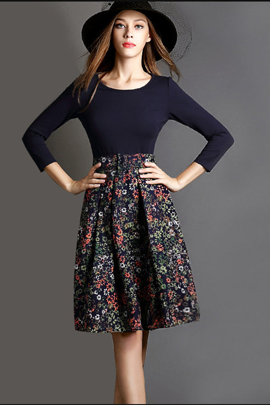 WOMEN'S CASUAL WEAR TO WORK PRINTING LONG SLEEVE SLIM DRESS