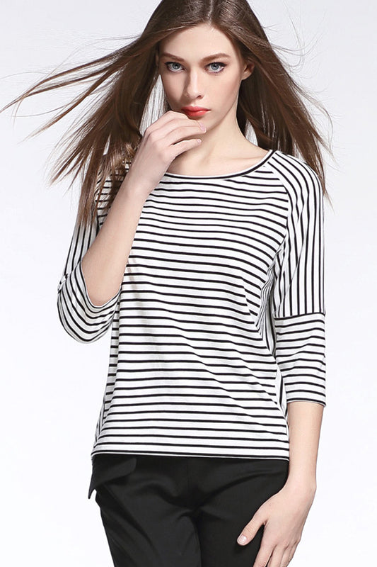 Casual Stripe Fit Basic Top