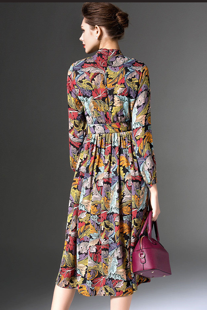Multi Color Leaf Shade Dress - NJOYDRESS - 1