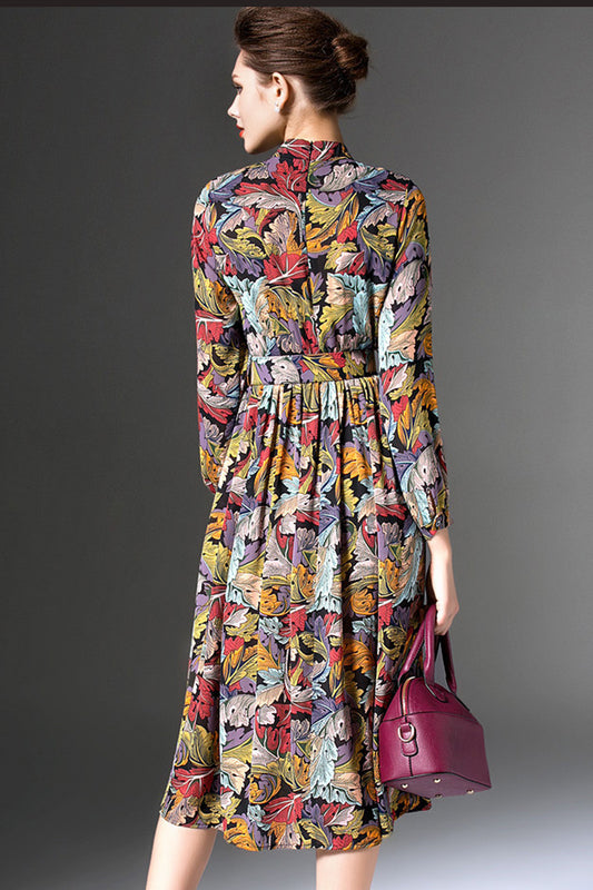 Multi Color Leaf Shade Dress - NJOYDRESS - 1