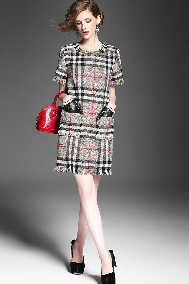 Raw Edge Shift Dress