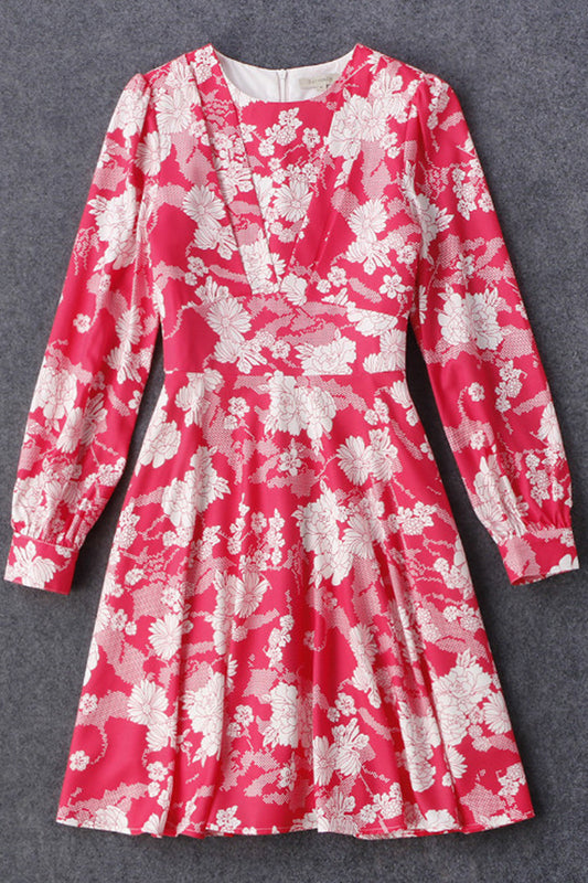 Floral Printing High Waist Fake Tube Dress