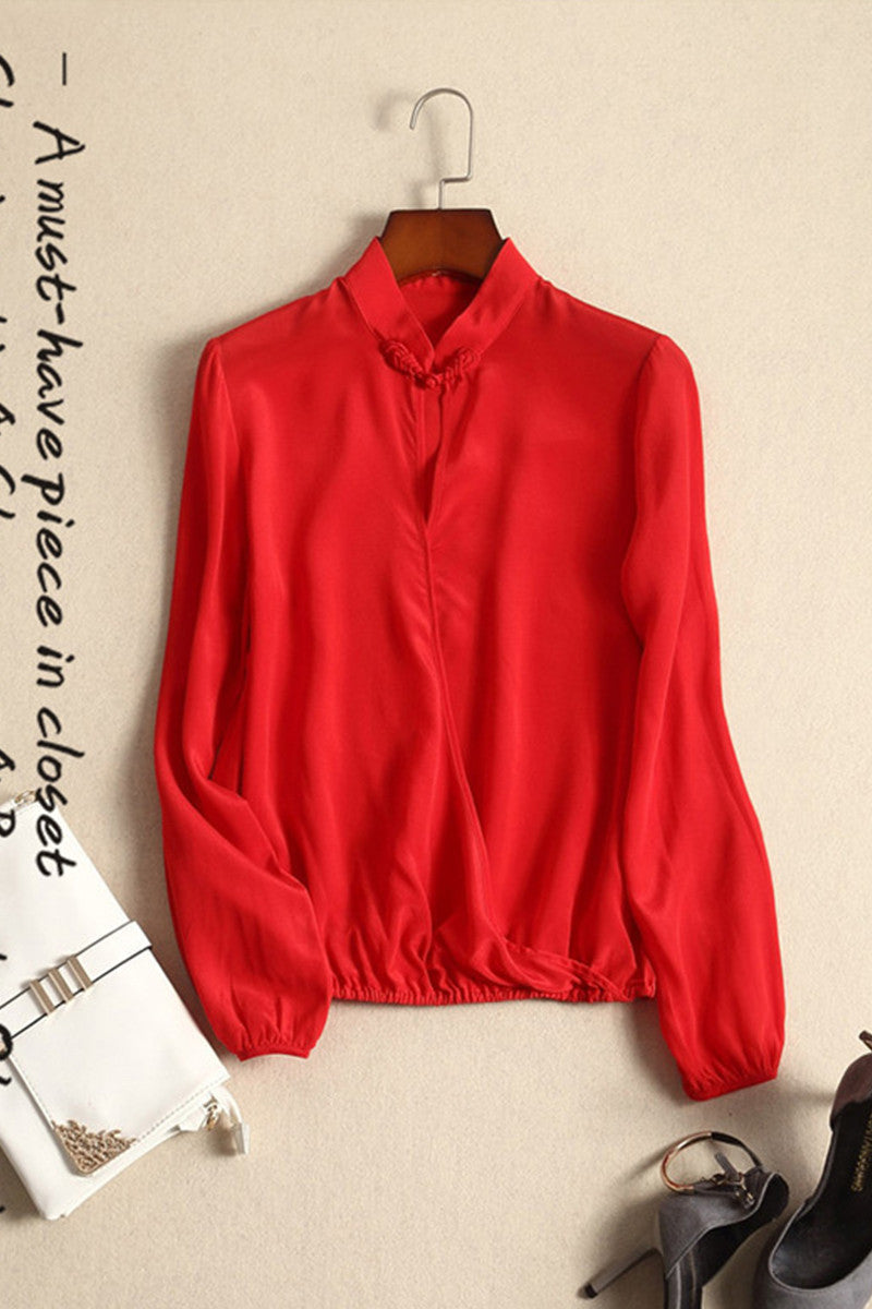 Chi-Pao Button Hollow Out Top