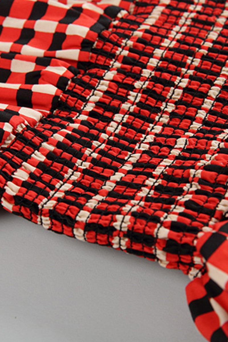 [30% OFF TILL 7 APR] Casual Plaid Round Neck Slim Mini Dress