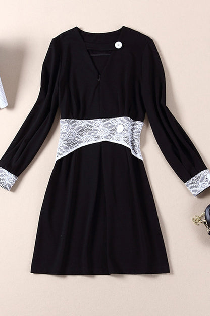 Lace Waist Tunic Short Dress