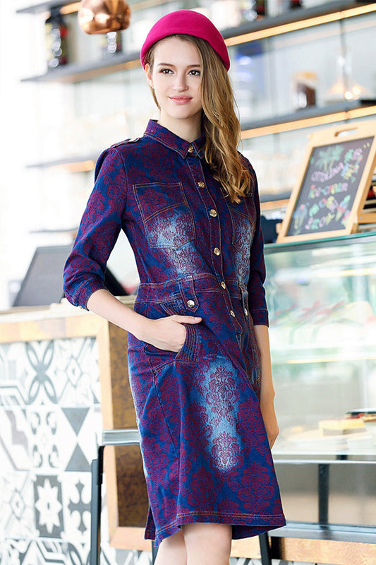 WOMEN'S CASUAL POLO NECK 3/4 SLEEVE VOCATION DRESS