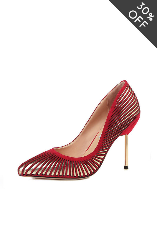 [30% OFF TILL 8 APR] Sexy Hollow Pointed Toe  Stileeto Heels
