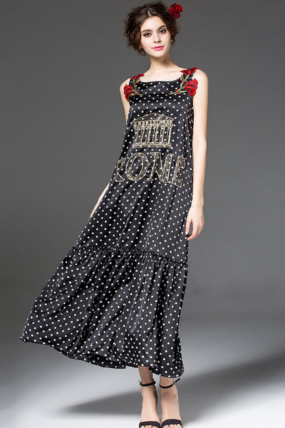 SLIM CASUAL PRINT AND FLORAL BOAT NECK SLEEVELESS COCKTAIL PARTY DRESS