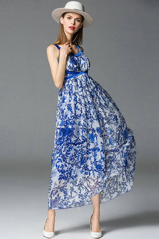 Casual Empire Waist Backless Vacation Maxi Dress