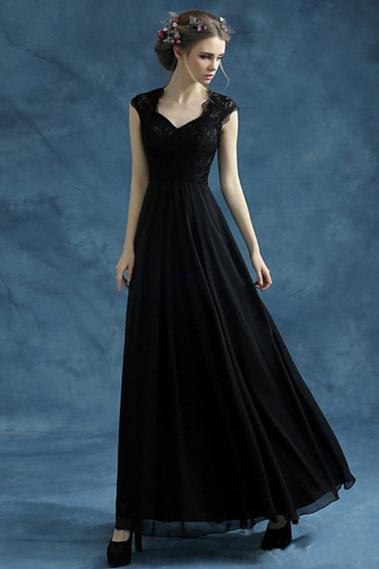 V Neck Sweetheart  Lace Runched Long Dress Grown