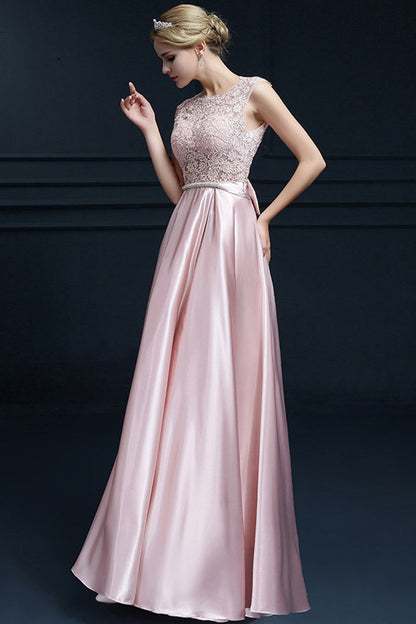 Deep V Neck Floral Lace Empire Waist Backless Bowknot Long Dress