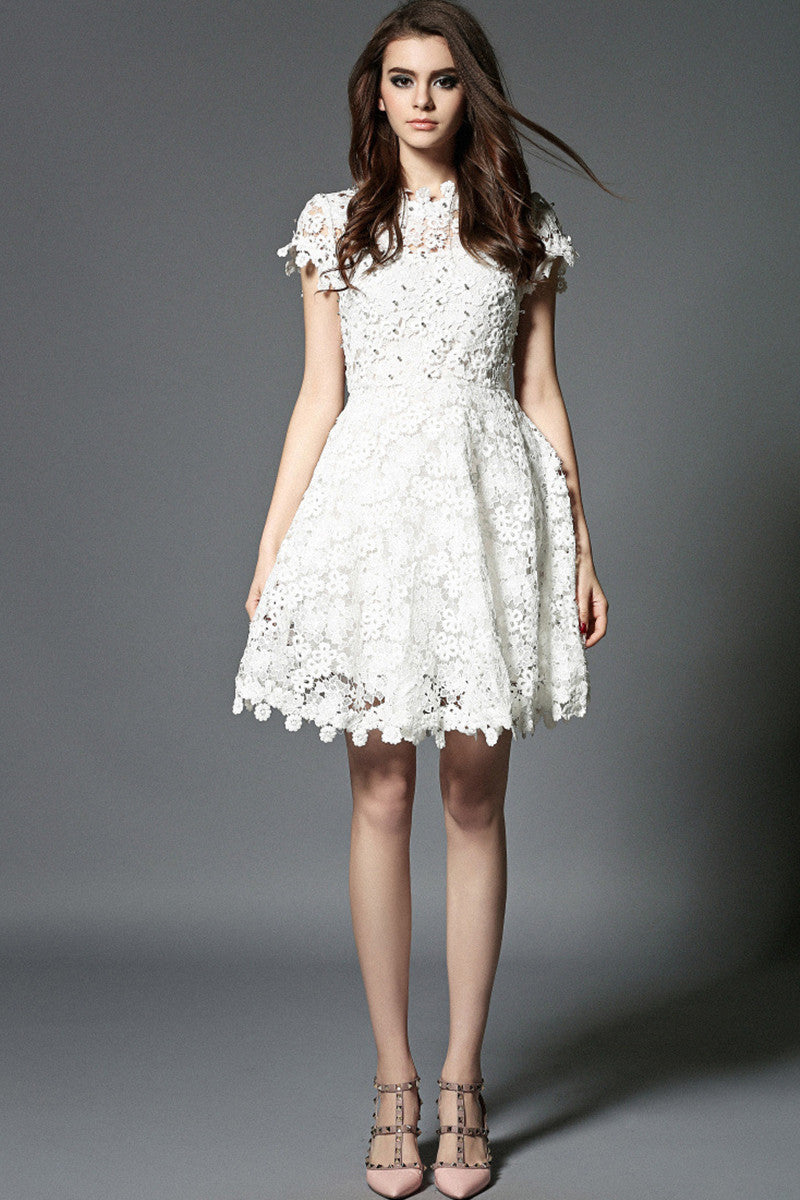 Full Lace With Beaded Little Fit-and-Flare Dress