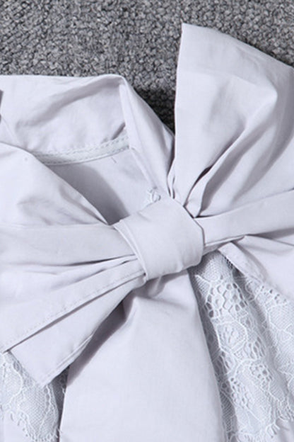 Little Turtle Bowknot Neck  Slim Shirt - NJOYDRESS - 5