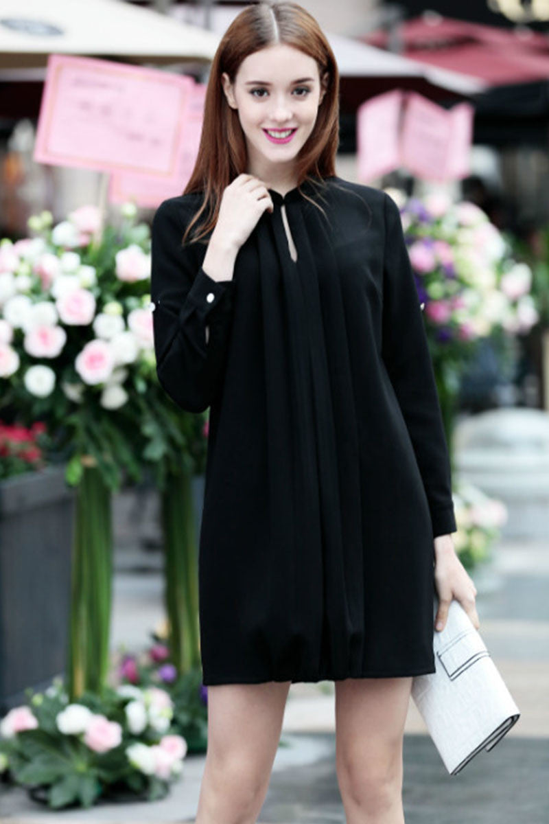 Roll-Up Sleeve Accordion Dress - NJOYDRESS - 1
