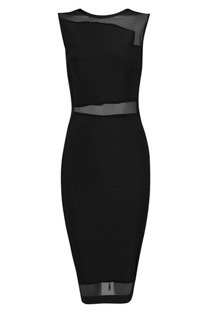 Sexy Lace-Inset See Through Bodycon  Dress