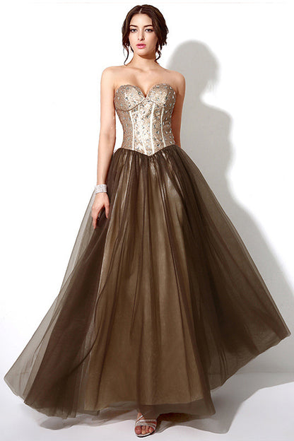 [30% OFF TILL 8 APR] Lace-Up Sequin With Acrylice Decoration Tube Maxi Mesh Party Dress