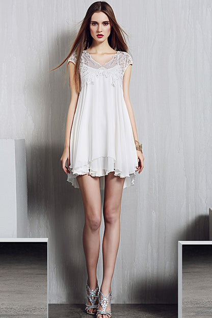 [50% OFF TILL 8 APR] Irregularity Hollow-Out Lace Embroidery Cocktail Wrap