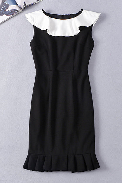 WOMEN'S ELEGANT SHORT DRESS ROUND NECK MIDI DRESS