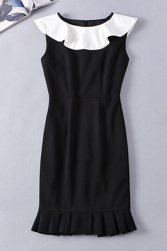 WOMEN'S ELEGANT SHORT DRESS ROUND NECK MIDI DRESS