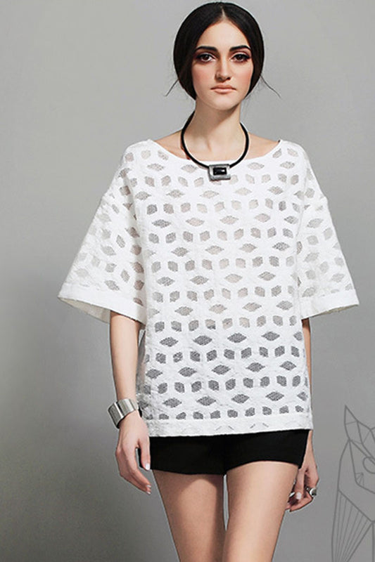 Spring Radiance Mix Lace 1/2 Flared Sleeve Top